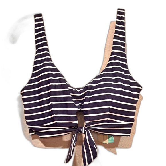 Sea Level Swim Charmarel Tie Front Moulded Underwire Bra Bikini Top size 10 NWT - Picture 1 of 7